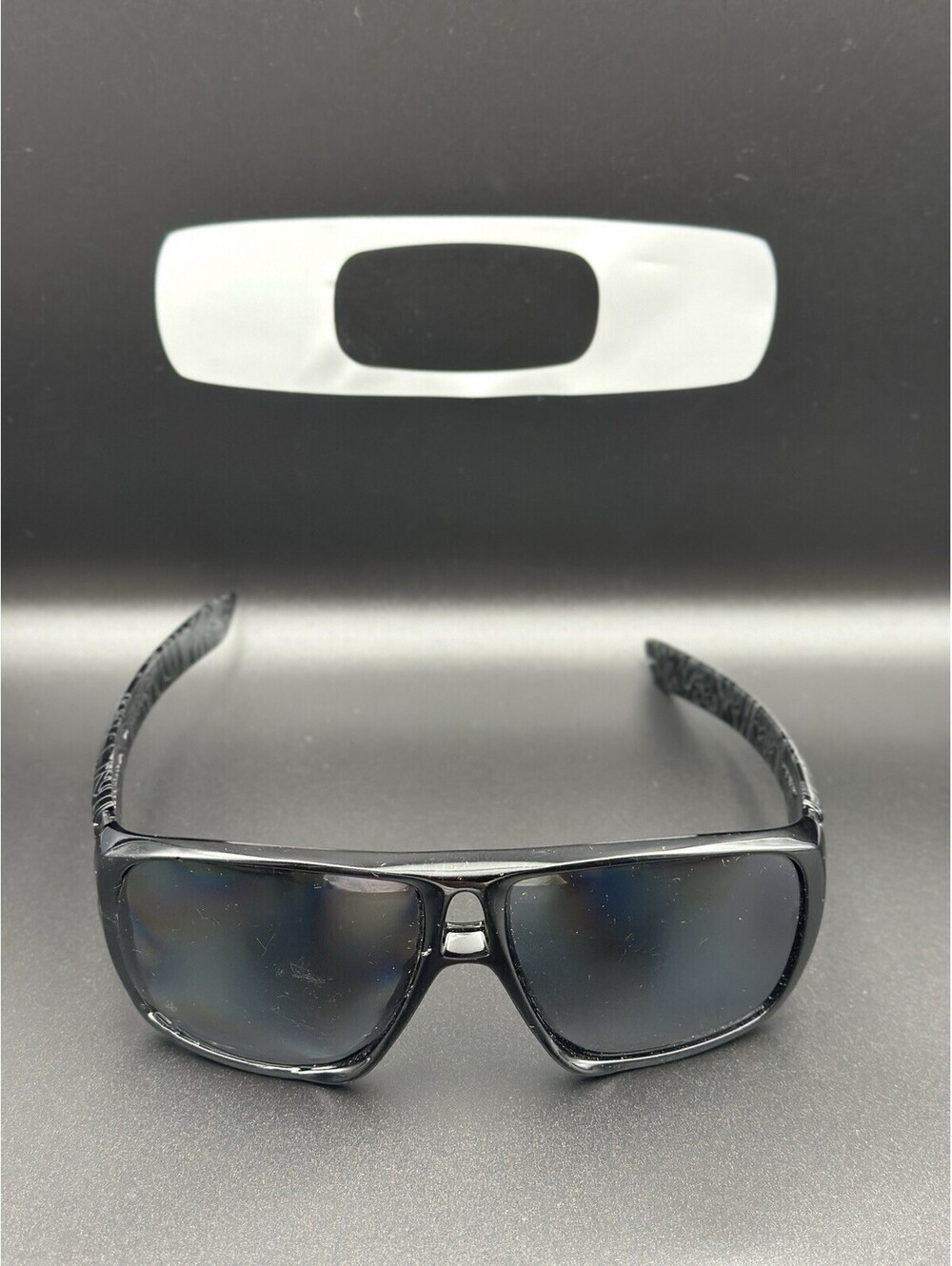 Oakley Dispatch Polished Black Text w/Black Iridium Polar Lens(No icons/clips)